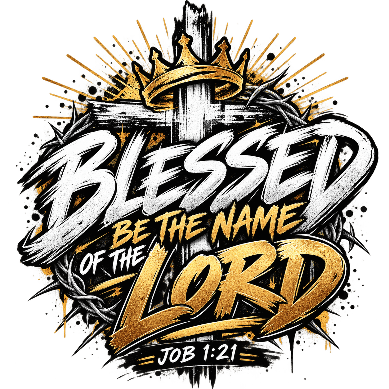 Close-up of the back graphic — Job 1:21