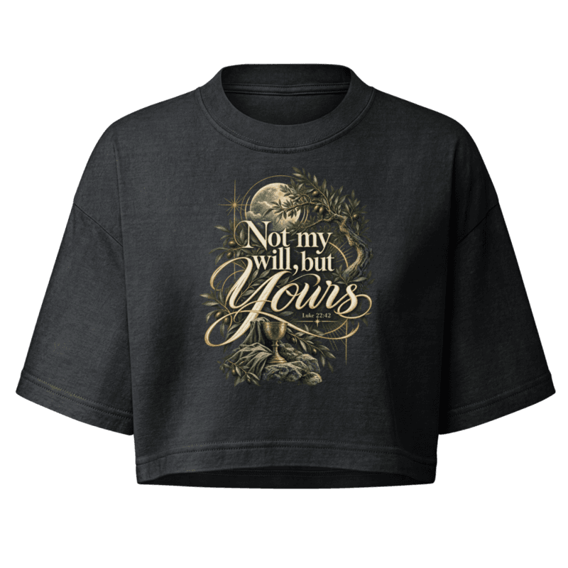 Front — Not My Will, But Yours, Gethsemane olive branch and chalice emblem, Luke 22:42